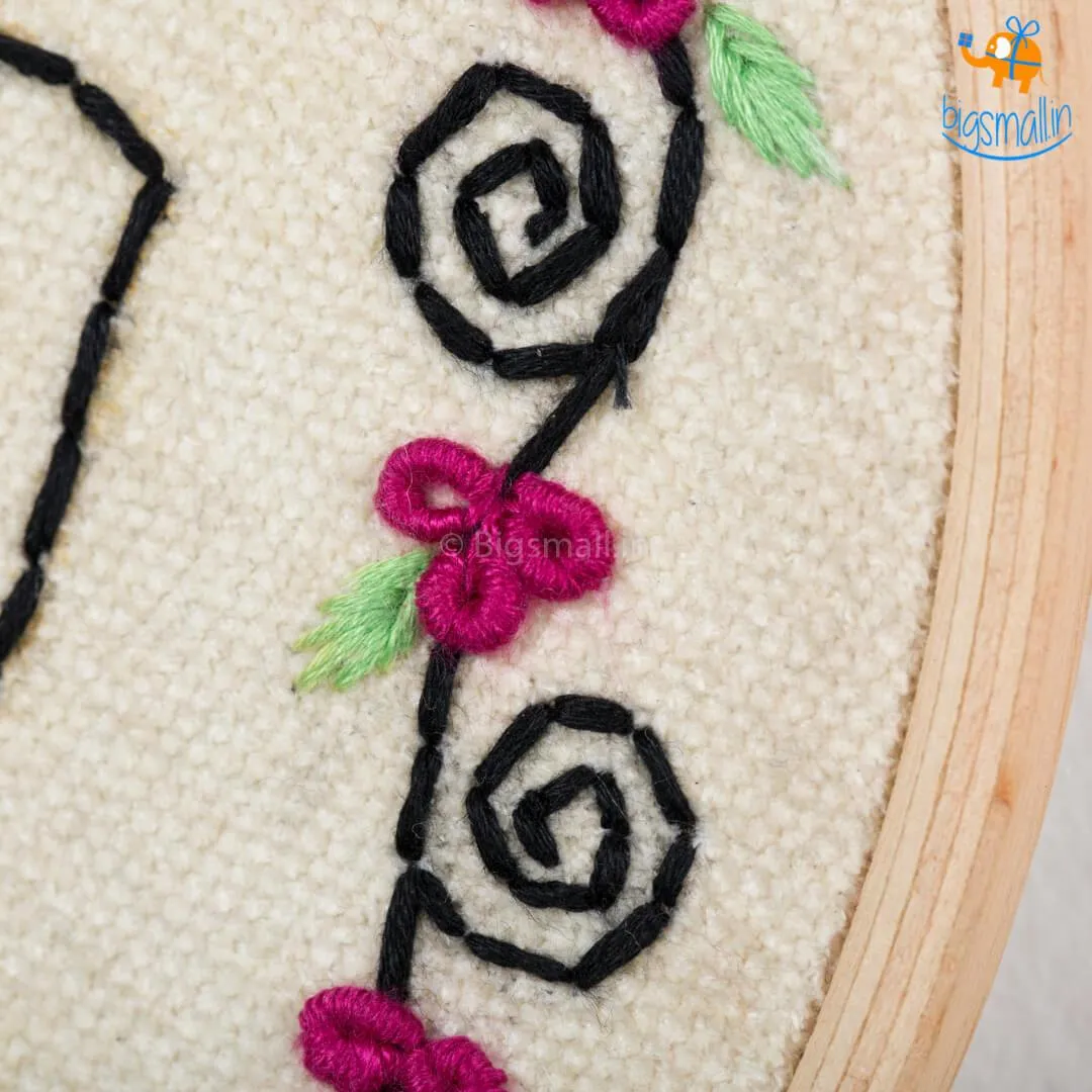 Handmade Boho-Girl Embroidery Hoop Art