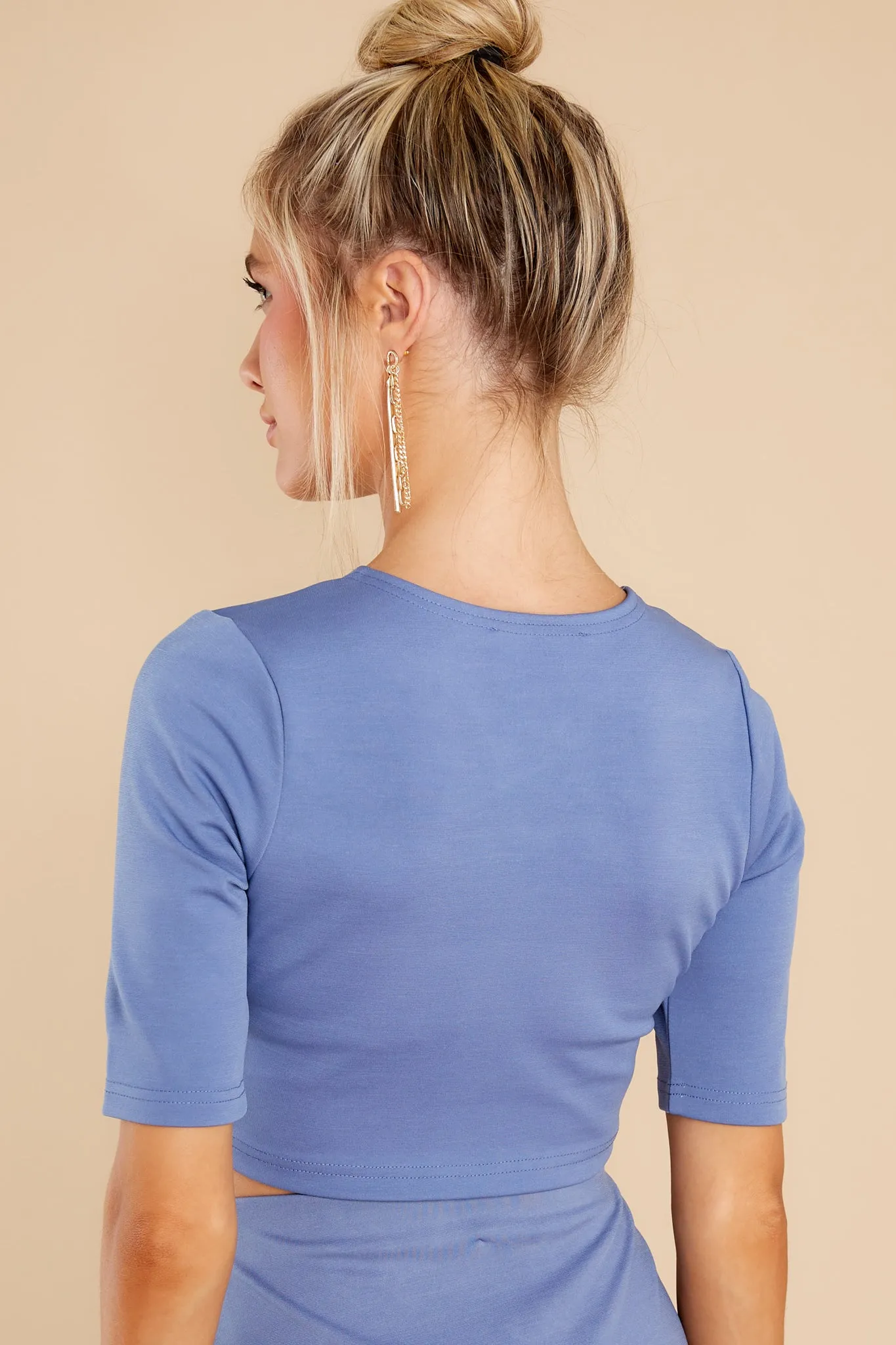 Havanna Cornflower Blue Crop Top