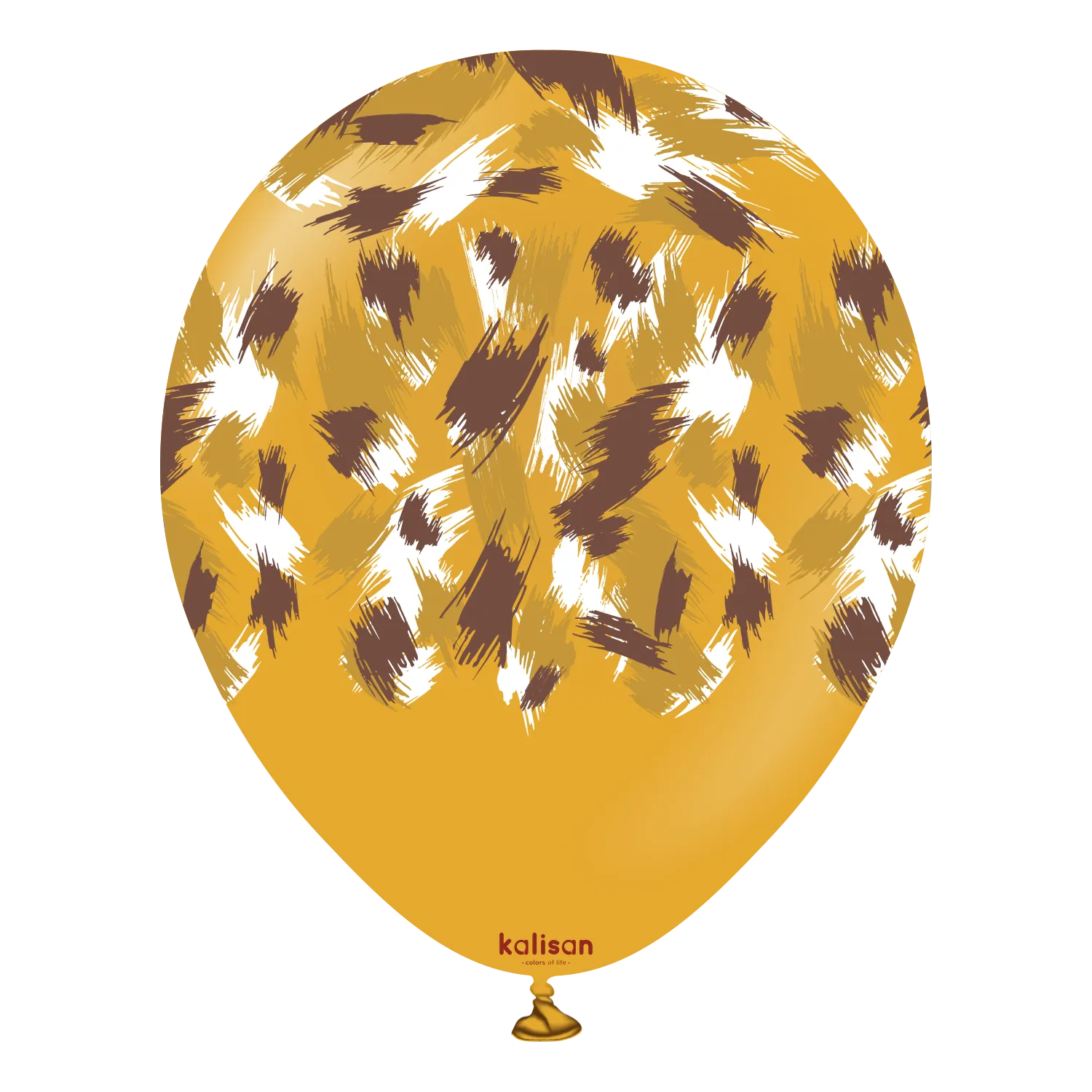 Kalisan 12" Savanna Printed Retro Mustard  Latex Balloon, 25 pieces