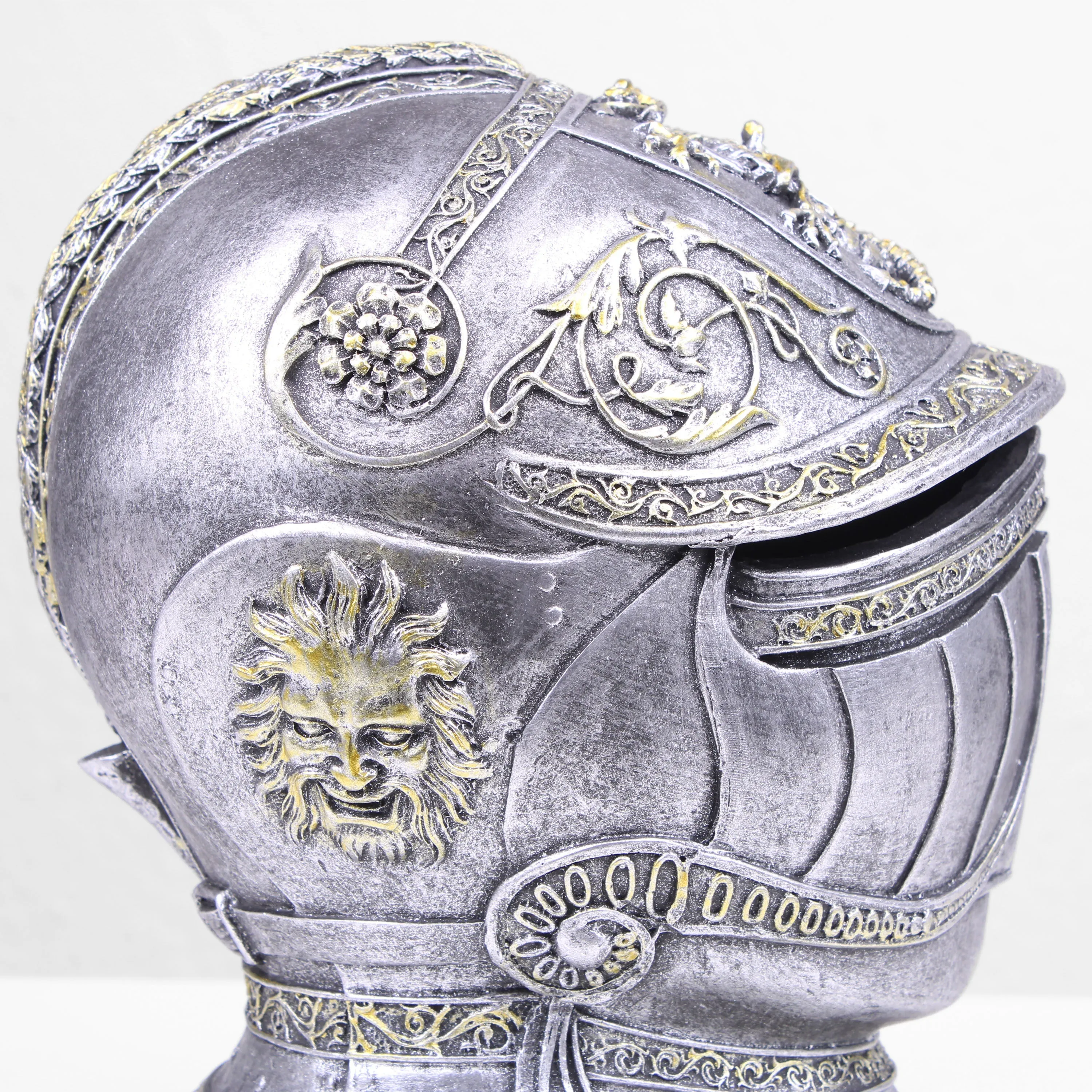 Knight Medieval Helmet Piggybank (Cold Cast Bronze Sculpture)