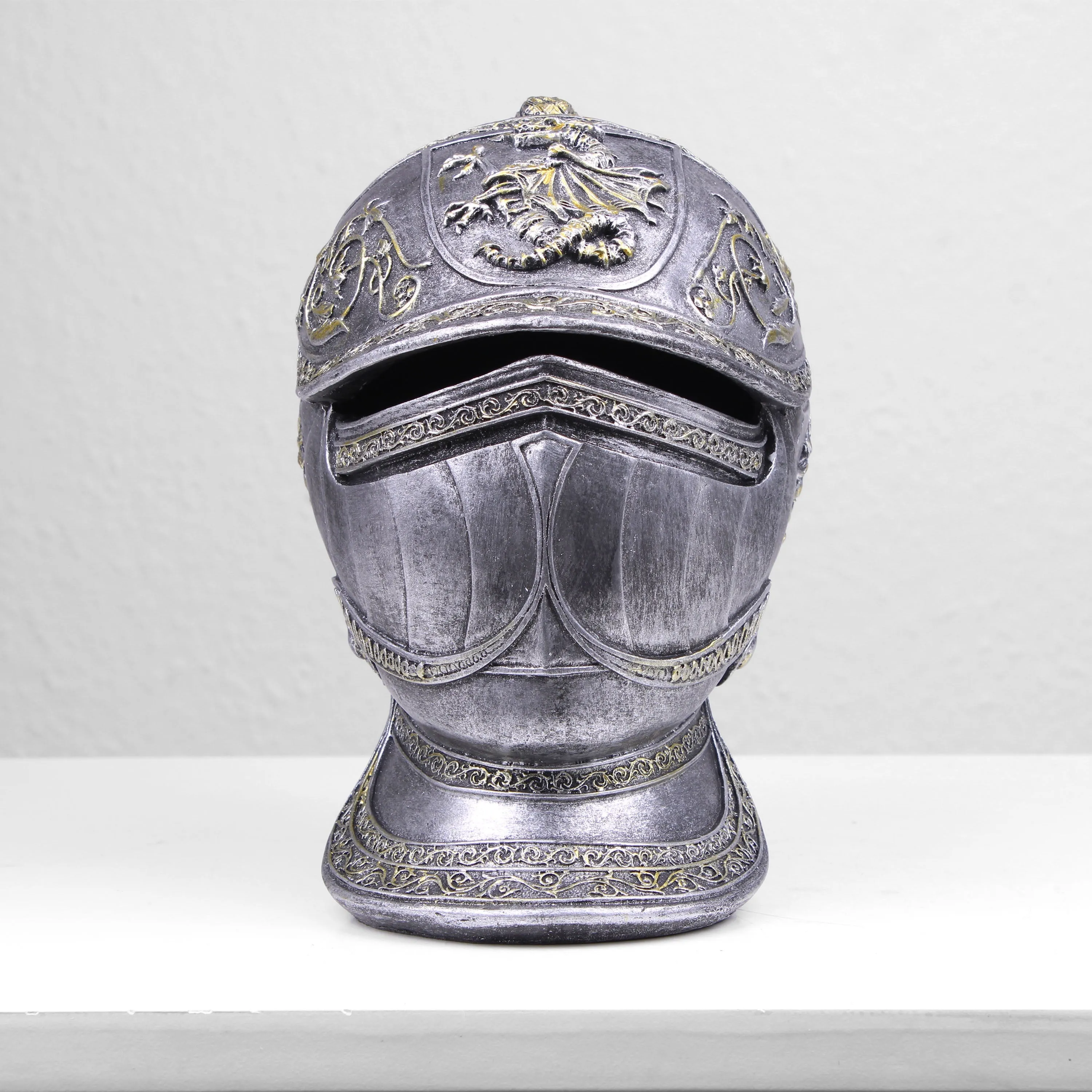 Knight Medieval Helmet Piggybank (Cold Cast Bronze Sculpture)