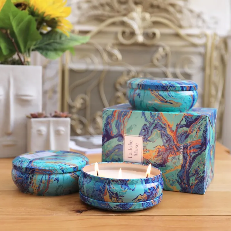 Landpuphi 3 Piece Citronella Scented Jar Flame Candle (Set of 3)