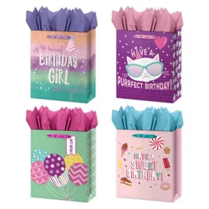 Large Birthday Girl Gift Bags (1ct)