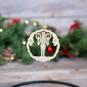 Laser Cut Wreath Ornament with Miner