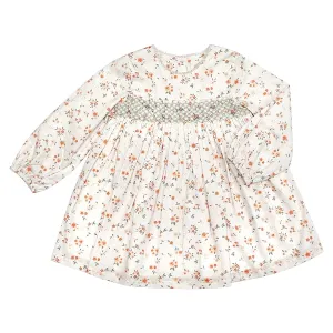 Louise print hand smocked dress