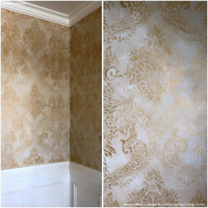 Majestic Medina Damask Wall Stencil