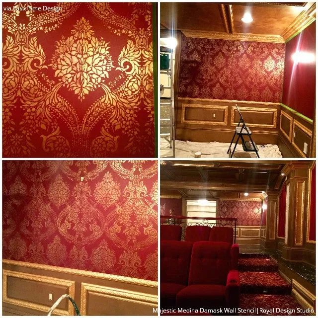 Majestic Medina Damask Wall Stencil