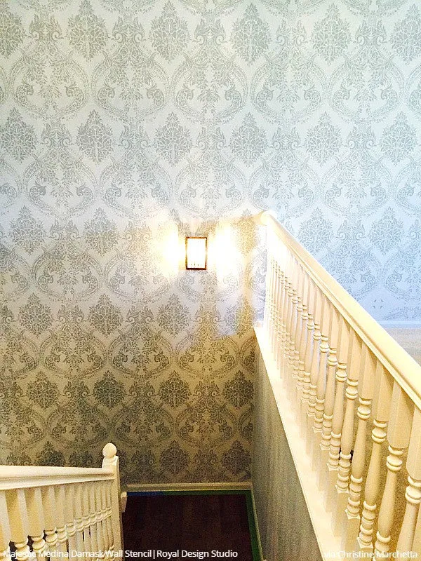 Majestic Medina Damask Wall Stencil