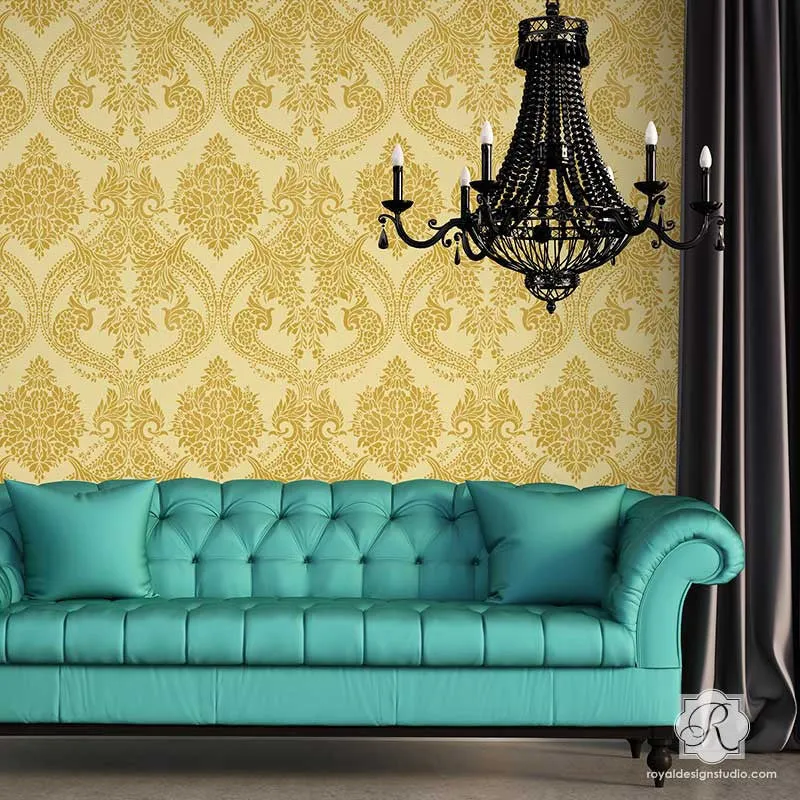 Majestic Medina Damask Wall Stencil