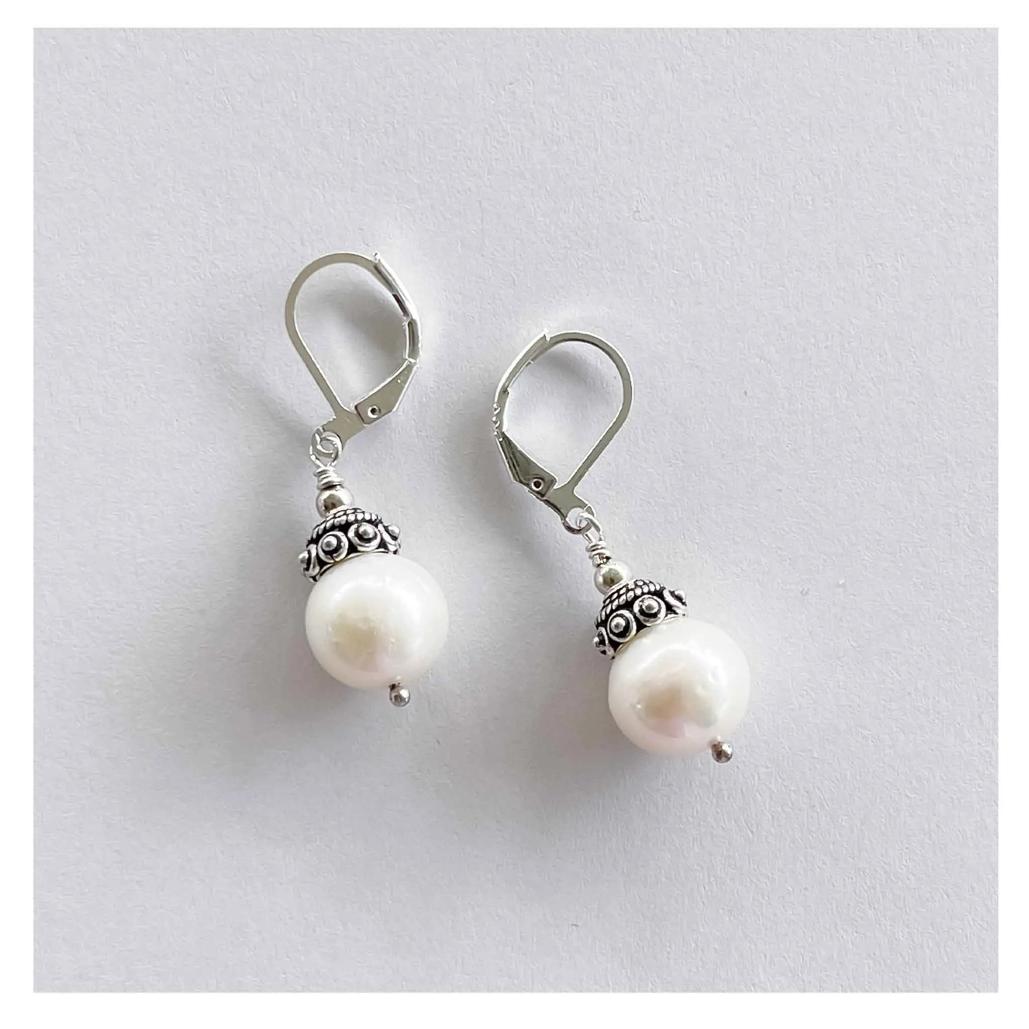 MEH Freshwater Pearls with Silver Earrings