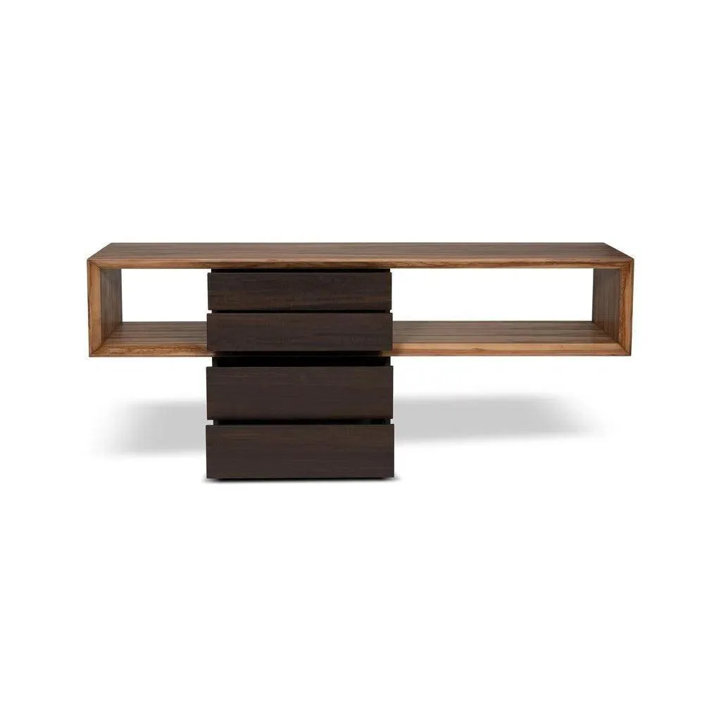 Mensa Smoked Eucalyptus Top Wooden Console Table