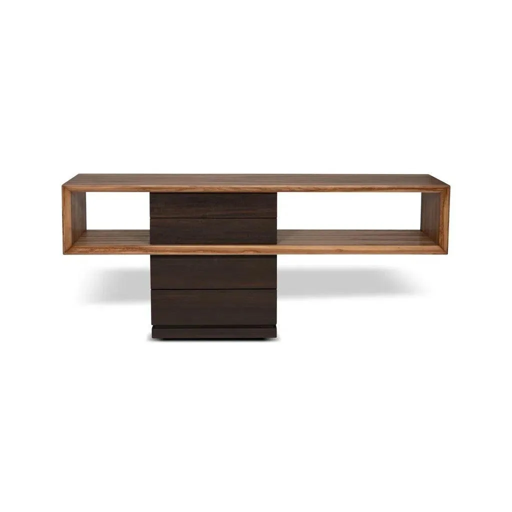 Mensa Smoked Eucalyptus Top Wooden Console Table