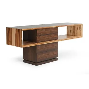 Mensa Smoked Eucalyptus Top Wooden Console Table