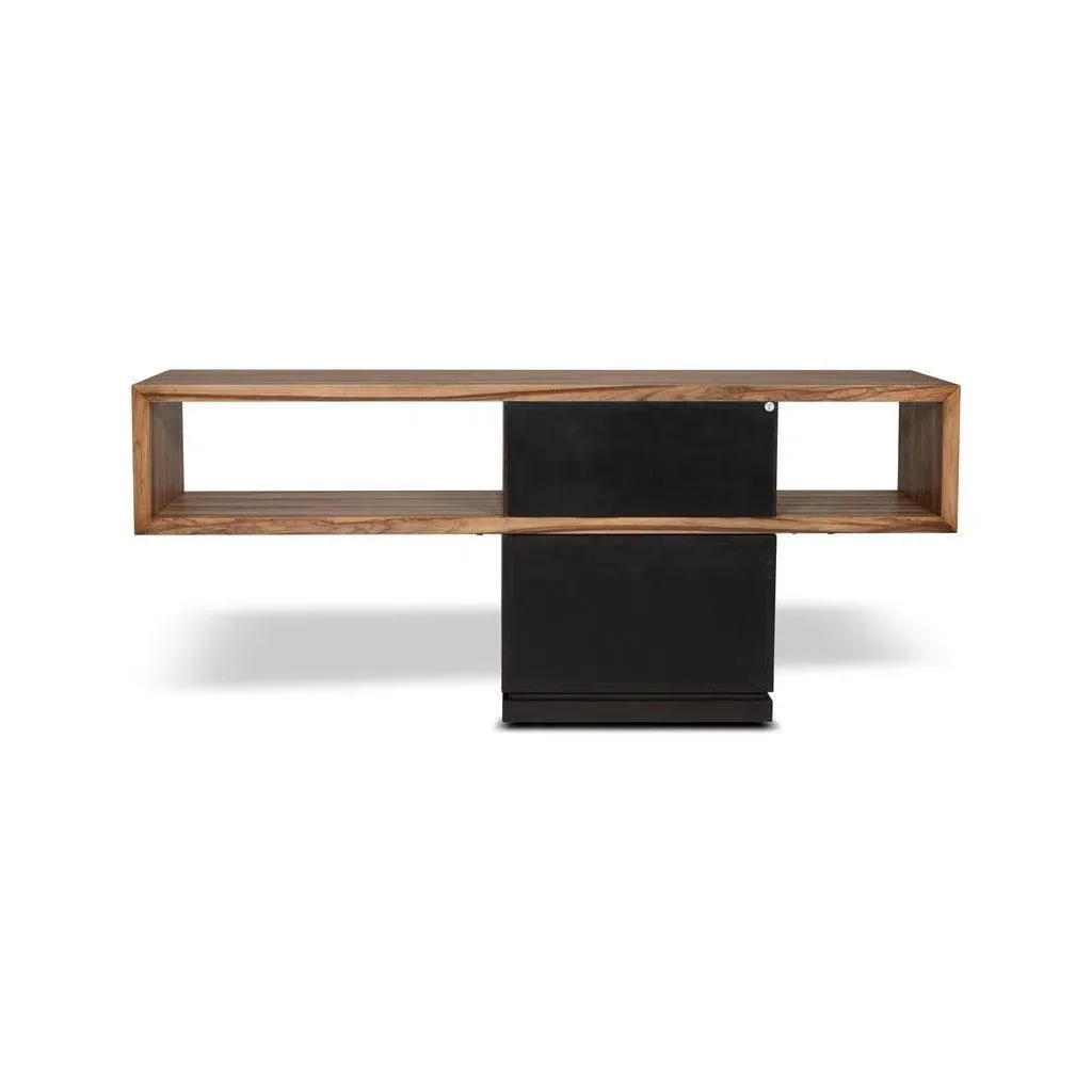 Mensa Smoked Eucalyptus Top Wooden Console Table