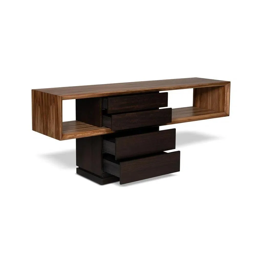 Mensa Smoked Eucalyptus Top Wooden Console Table