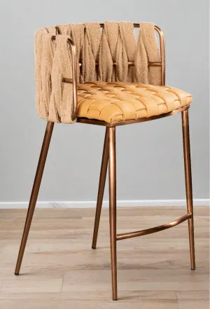 Milano Counter Chair in Camel and Bronze