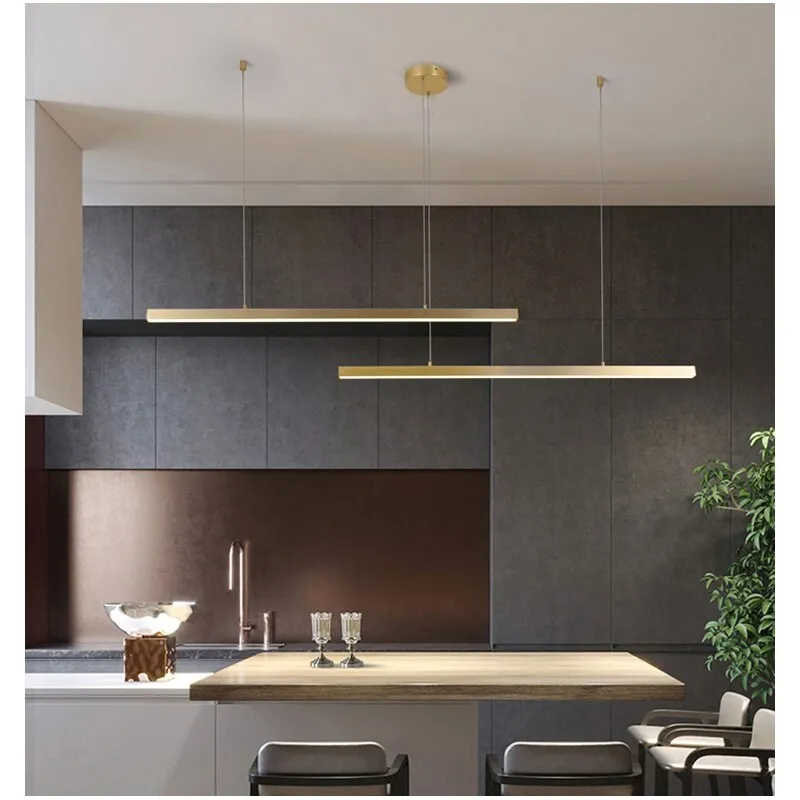 Modern LED Linear Ceiling Chandeliers Dining Room Living Room Bedroom Hanging Light  Kitchen Pendant Lamp Lustre Decor Fixtures