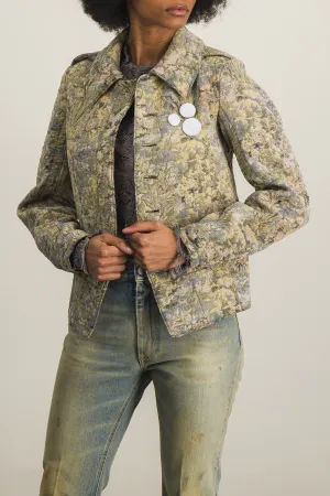 Multicolour jacquard cotton jacket