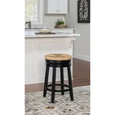 Noah Swivel Backless Counter Height Barstool Black - Powell