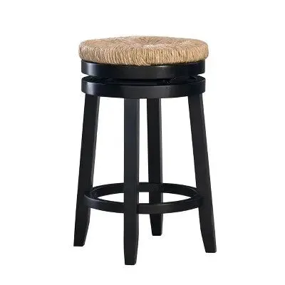 Noah Swivel Backless Counter Height Barstool Black - Powell