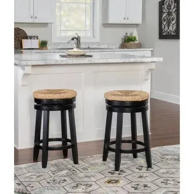 Noah Swivel Backless Counter Height Barstool Black - Powell