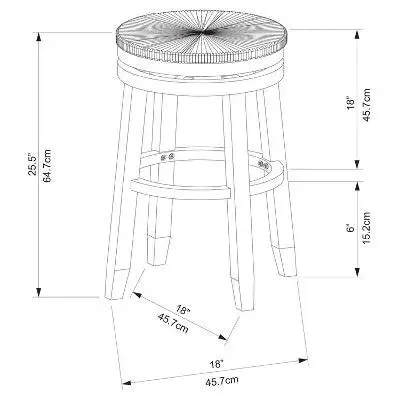 Noah Swivel Backless Counter Height Barstool Black - Powell