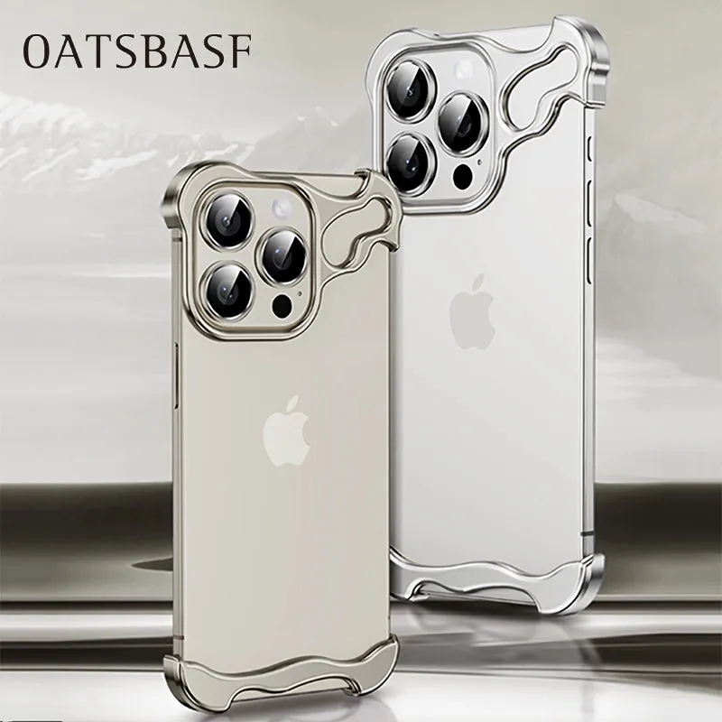 Oatsbasf Alien Skeleton Frameless Anti-fall Metal Case with Lens Protector