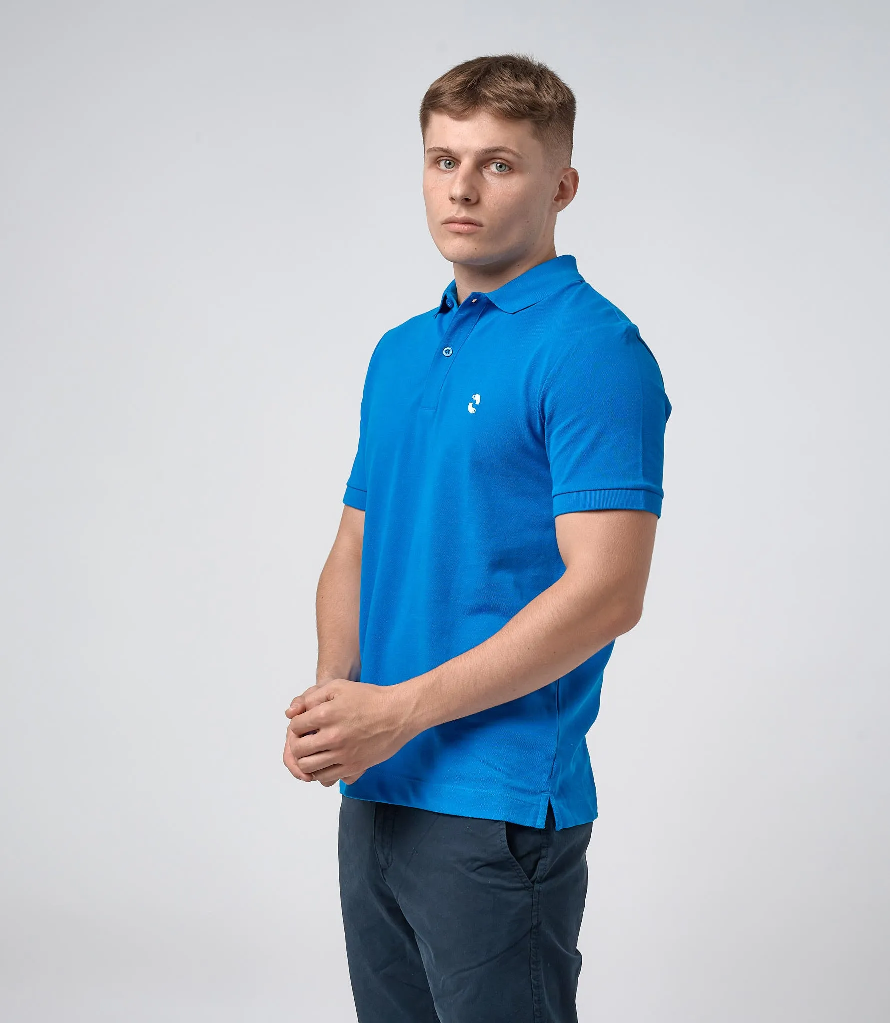 Omnitau Men's Prime Organic Cotton Short Sleeve Polo Shirt - Royal Blue