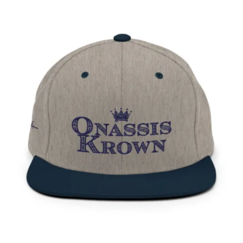 Onassis Krown Royal Font Two-Tone Baseball Cap Snapback