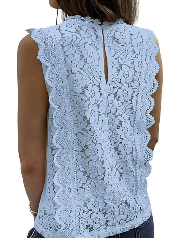 Original Lace Solid Color Loose Vest Top