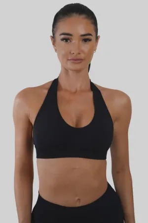 RECOIL HALTER CROP - BLACK