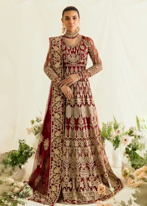 Red Pakistani Maxi Dress | Ayzel | Fleur De Lis Formals’23 | Tresor