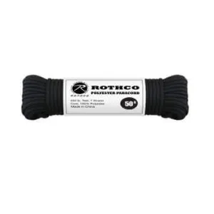 Rothco 550lb. Polyester Paracord - Black (50')