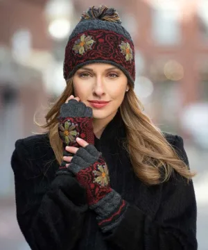 Smokey Mountain Alpaca Hat & Fingerless Gloves Set