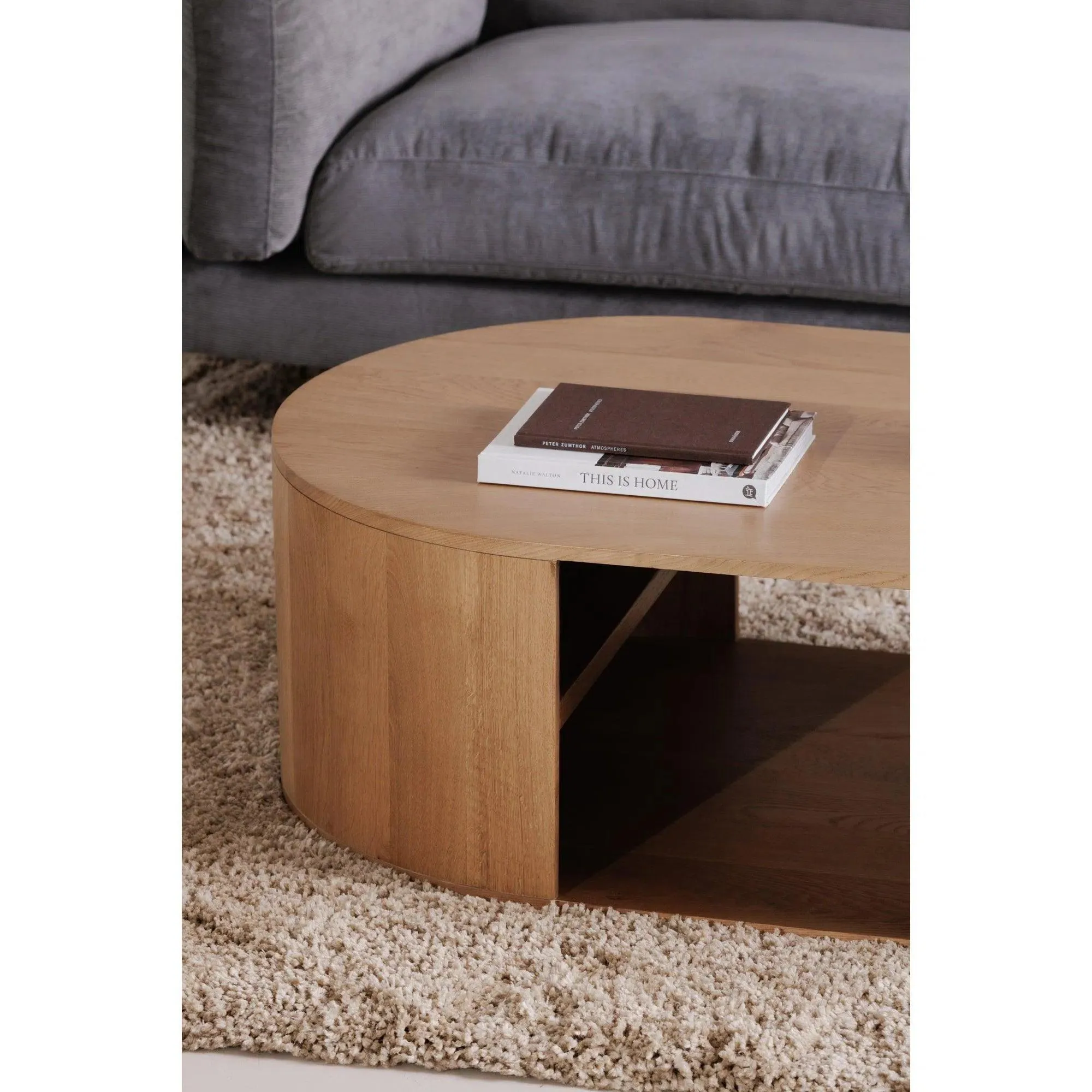 Theo Natural Wood Oval Coffee Table