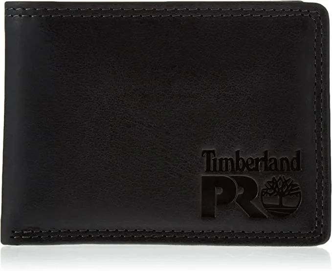 Timberland PRO Men's Leather RFID Wallet with Removable Flip Pocket