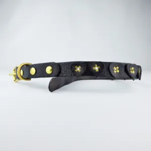 Tough Leather Pet 3/4" Width Collar with Hearts Motif