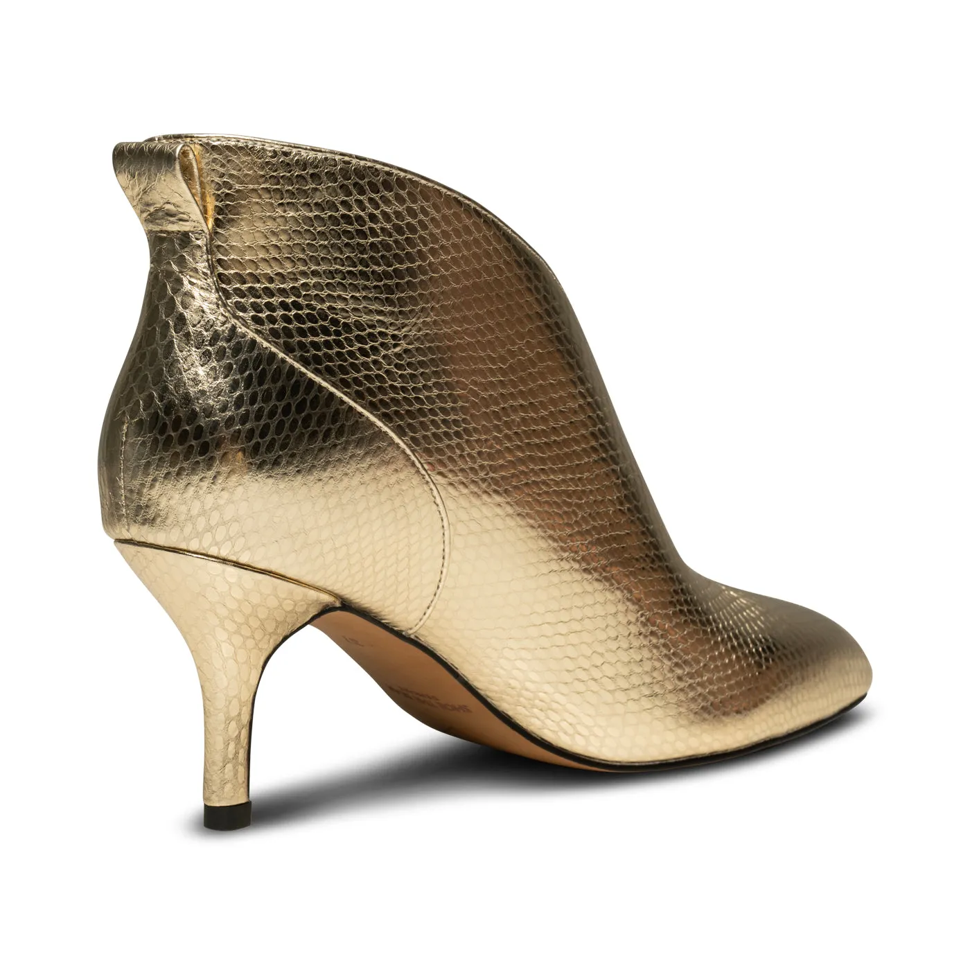 Valentine Leather Low Cut Bootie - GOLD