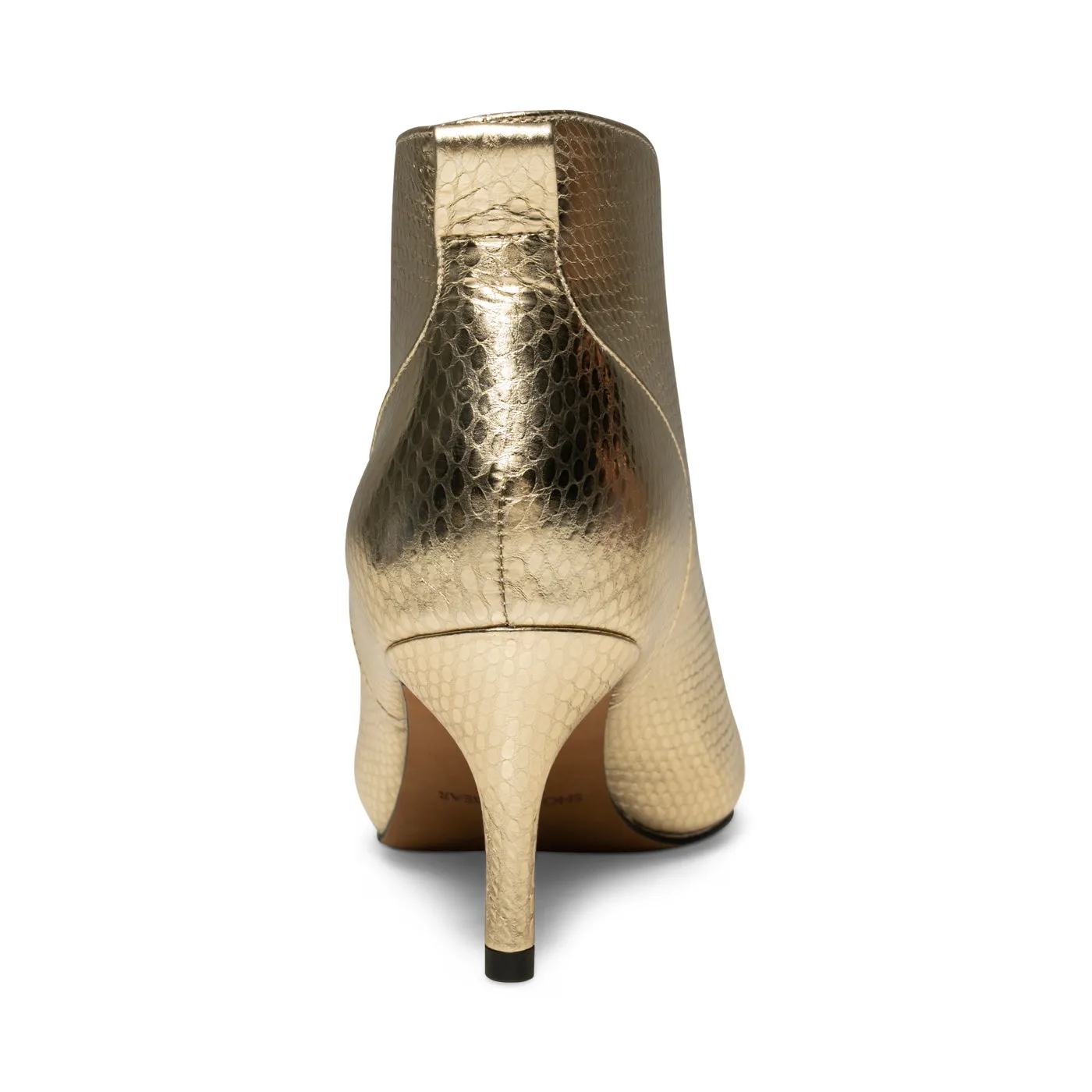 Valentine Leather Low Cut Bootie - GOLD