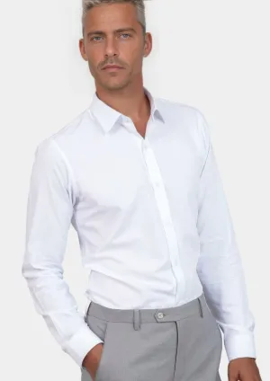 White Egyptian Cotton Broadcloth Shirt