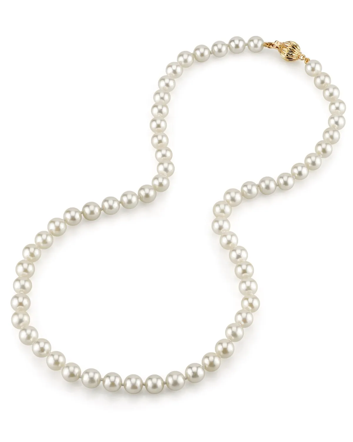 White Japanese Akoya Choker Length Pearl Necklace, 6.5-7.0mm - AAA Quality